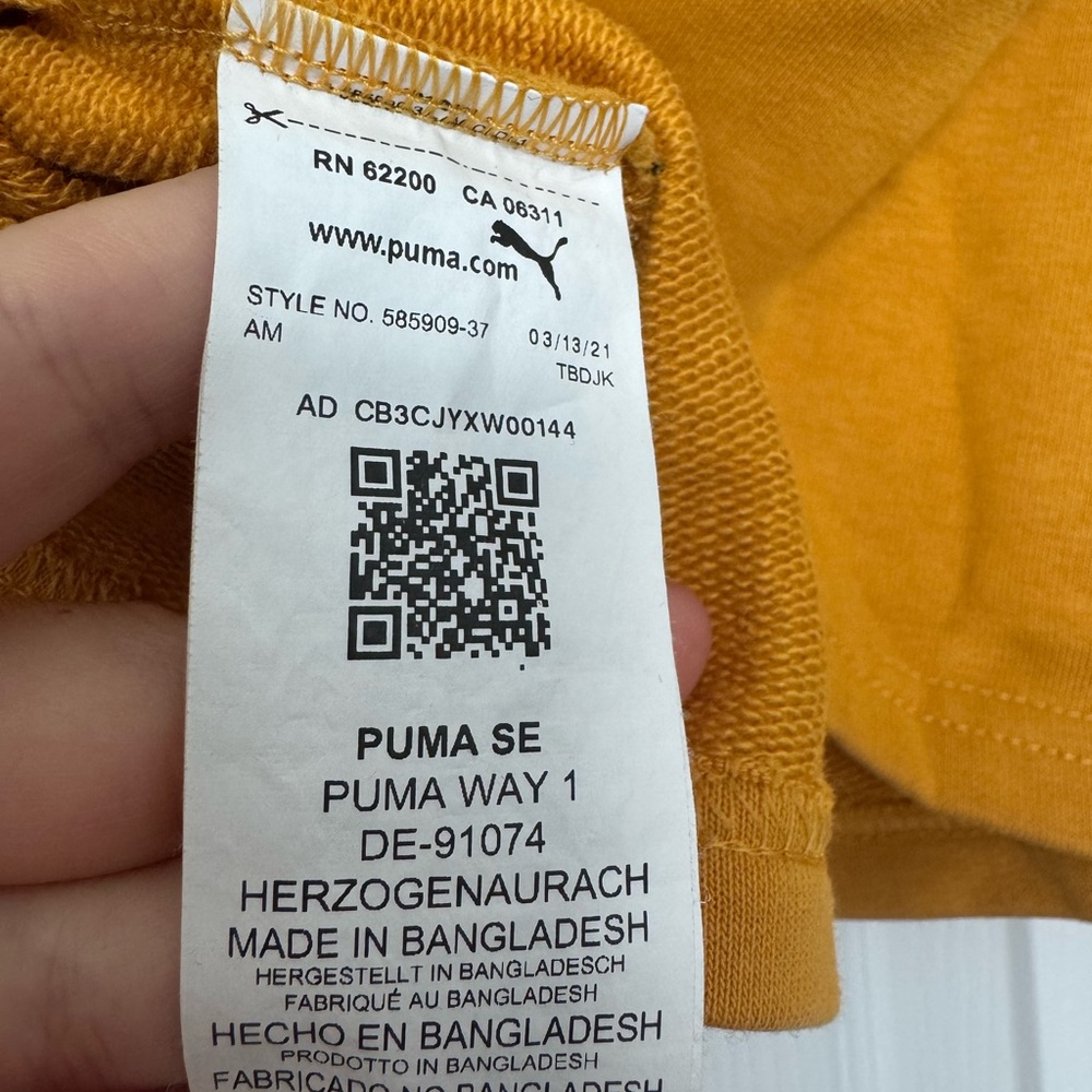 Puma Yellow Mustard Cropped Pull-over Sweater with Hood - Picture 4 of 6